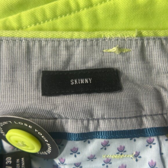 EUC Bonobos Men's Lime Green Stretch Washed Chinos Size 34W 30L - Picture 10 of 15